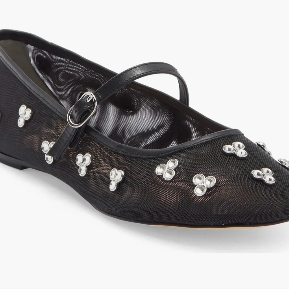 NWT STUART WEITZMAN $589
Tammy crystal-embellished mesh Mary Jane flats - Picture 5 of 8